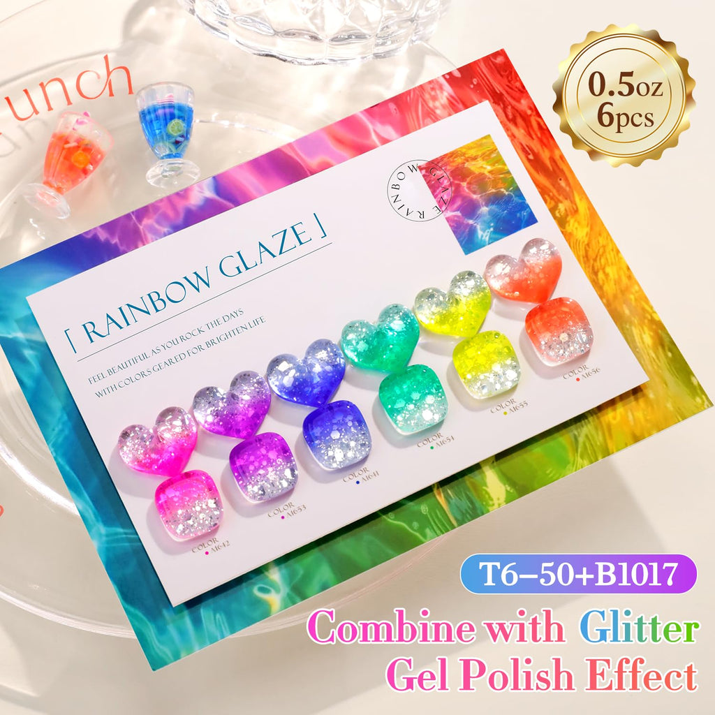 Double Rhythm 6 Pcs 15ml Gel Polish Set – Same Color, Soak Off Jelly Neon Kit