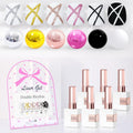 Double Rhythm 6 Pcs Gel Liner Polish Kit – 15ml Chrome Metallic Glitter Soak-Off Gel, Gold Silver Black White