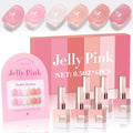 Double Rhythm 6 Pcs 15ml Gel Polish Set Jelly Milky White Nude Pink Rose T6-23