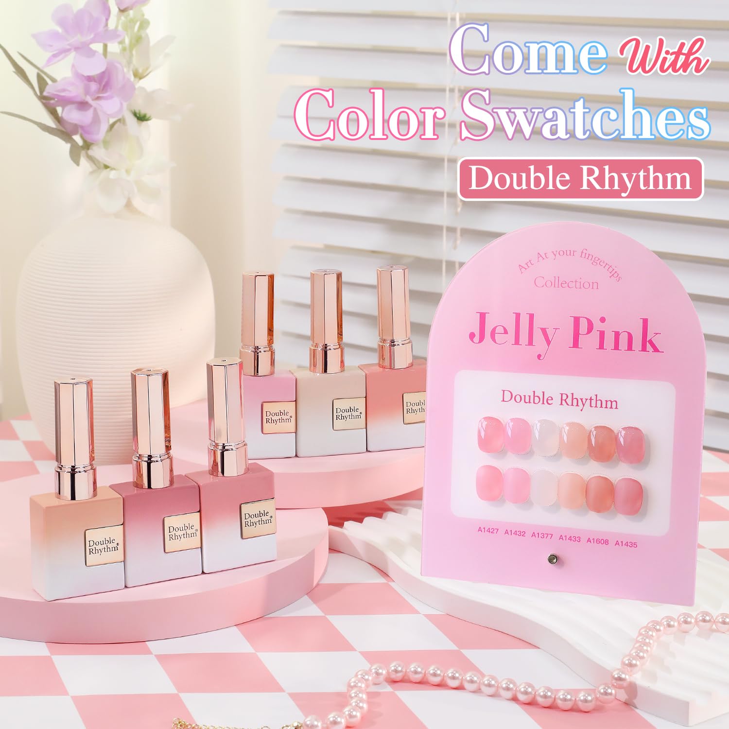 Double Rhythm 6 Pcs 15ml Gel Polish Set Jelly Milky White Nude Pink Rose T6-23