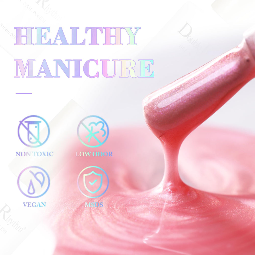 Double Rhythm Jelly Sheer Gel Nail Polish Set – 6 Pastel Colors Kit8