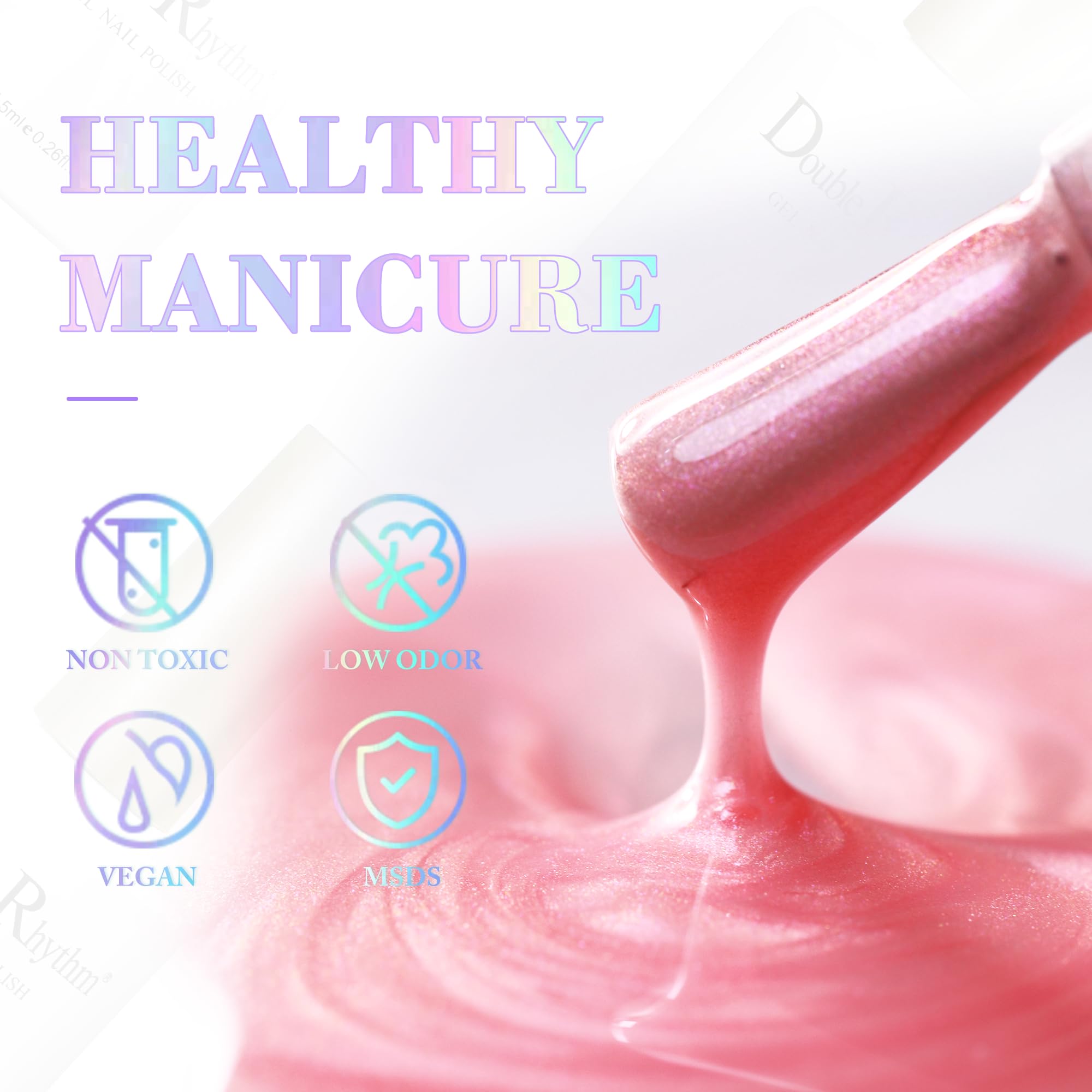 Double Rhythm Jelly Sheer Gel Nail Polish Set – 6 Pastel Colors Kit8