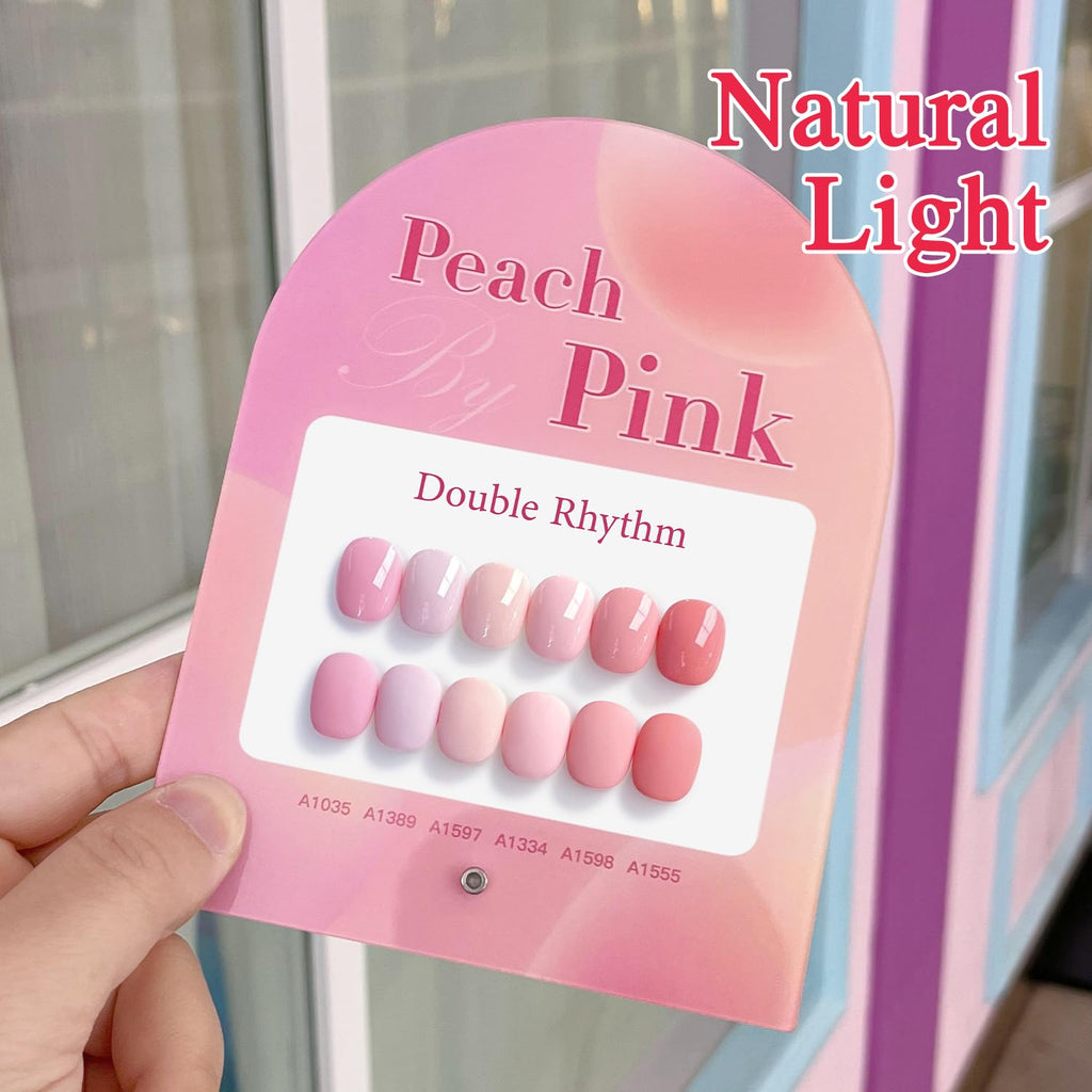 Double Rhythm 6 Pcs 15ml Gel Polish Set – Same Color, Soak-Off, Light Pale Peach Pink Orange Rose (T6-19)
