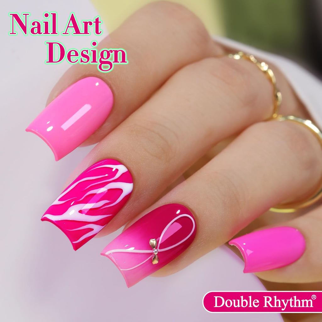 Double Rhythm 6 Pcs 15ml Gel Polish Set – Neon Pink & Purple (T6-13) Soak-Off Kit