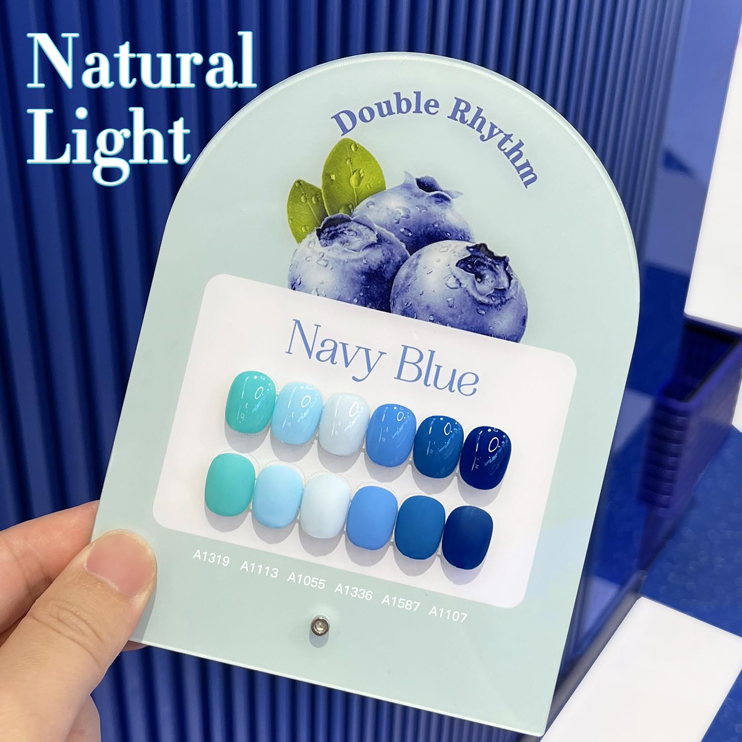 Double Rhythm 6-Pcs 15ml Gel Polish Set – Same Shade Soak-Off Kit for DIY Manicure (Light Blue / Navy / Teal)