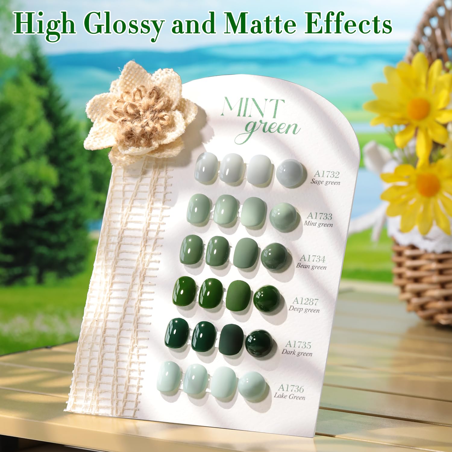 Double Rhythm 6-Pcs 15ml Gel Polish Set – Dark Mint Frost | Soak-Off Nail Kit