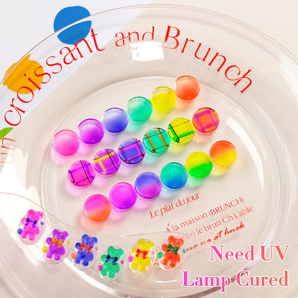 Double Rhythm 6 Pcs 15ml Gel Polish Set – Same Color, Soak Off Jelly Neon Kit