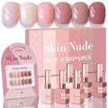 Double Rhythm 6 Pcs 15ML Gel Polish Set — Same Color, Same Bottle, Soak Off (Light/Dark/Nude/Pink/Beige-T6-17)