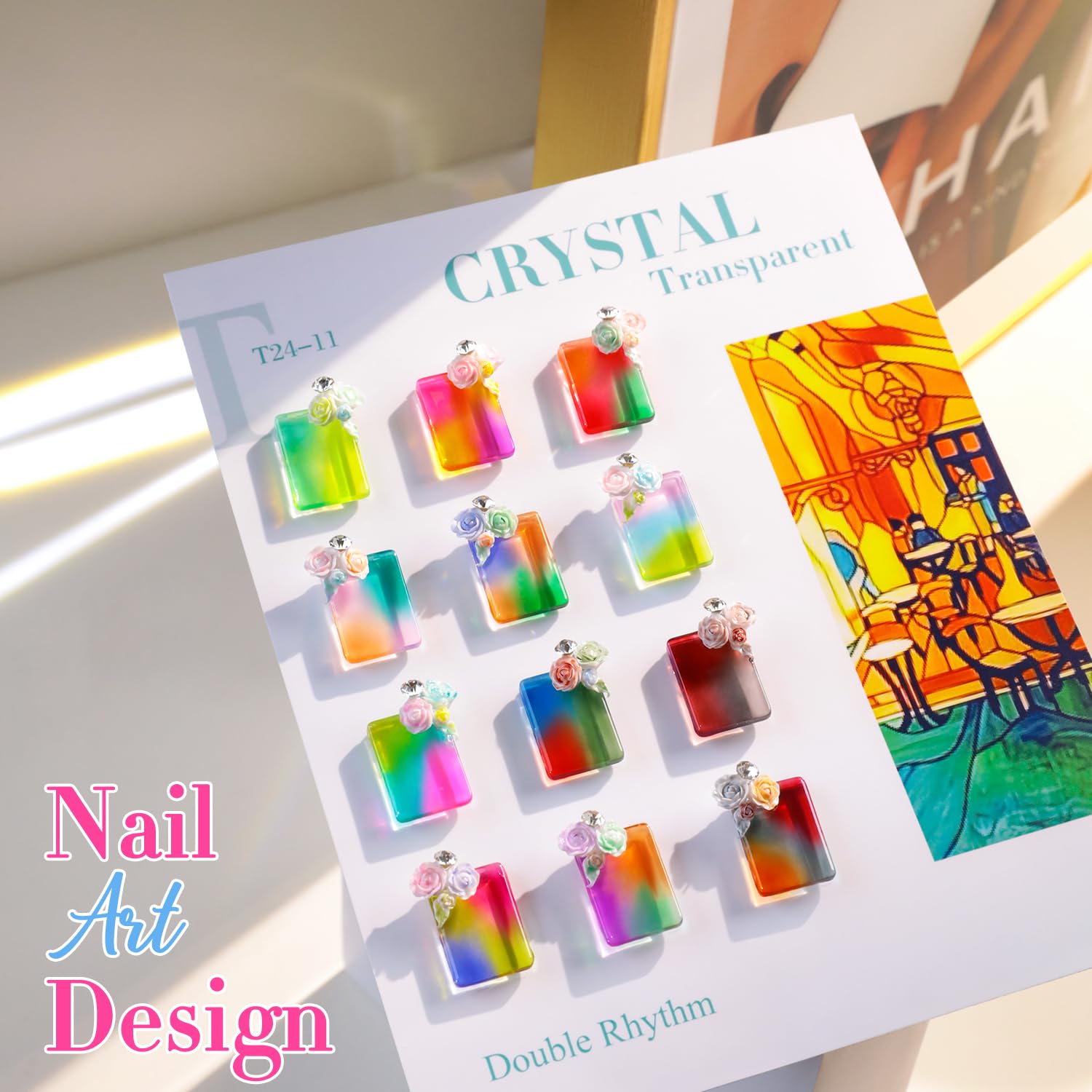 Double Rhythm 28Pcs Gel Nail Polish Set – Neon Jelly Sheer Collection, 0.5oz Bottles