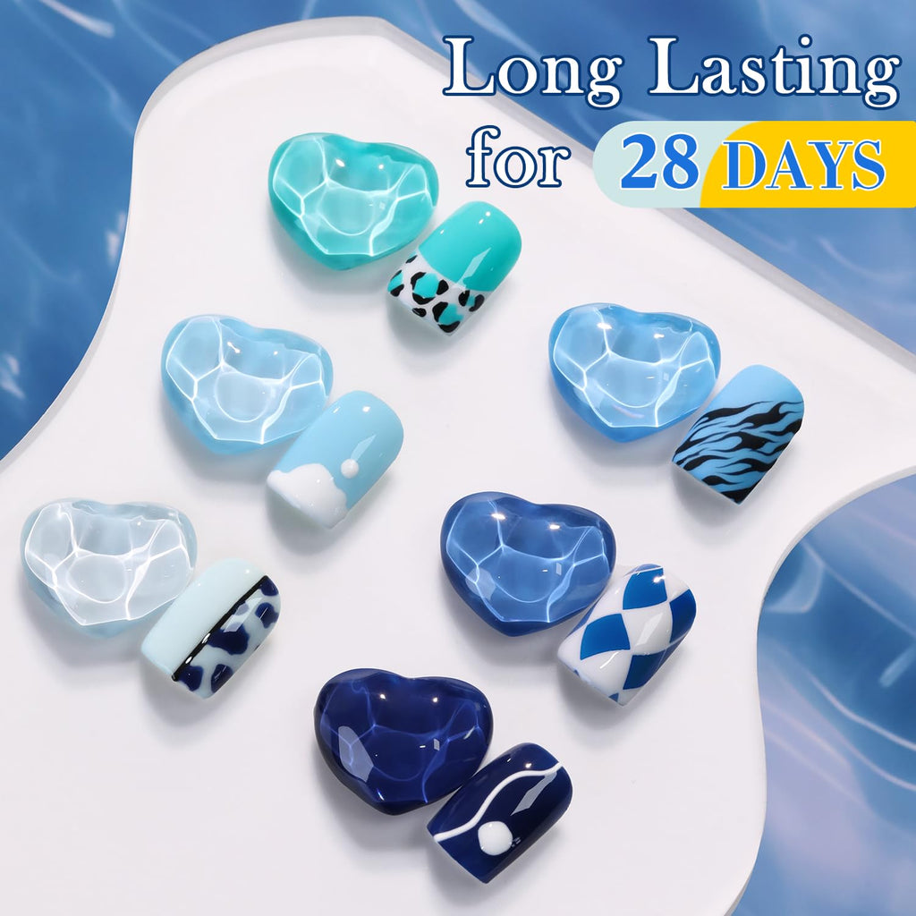 Double Rhythm 6-Pcs 15ml Gel Polish Set – Same Shade Soak-Off Kit for DIY Manicure (Light Blue / Navy / Teal)