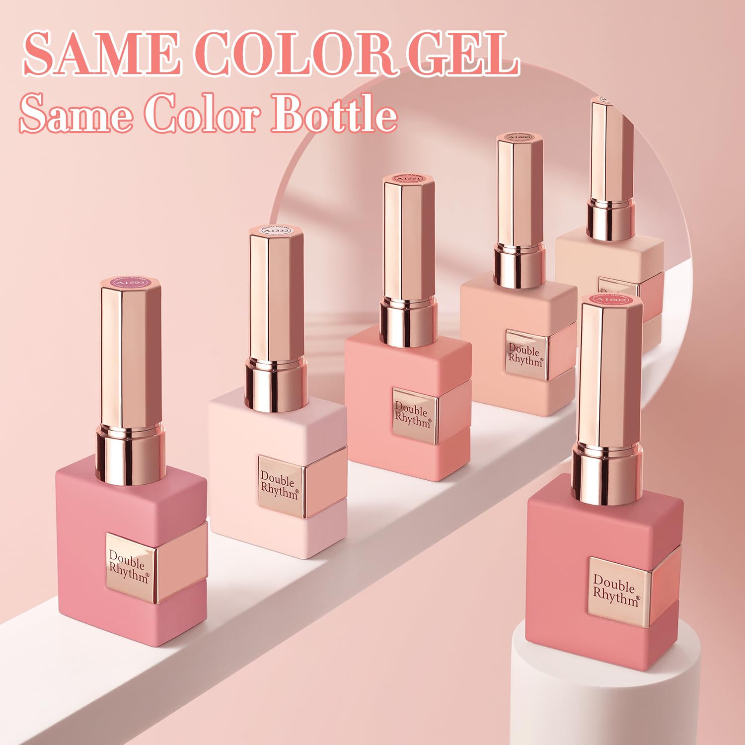 Double Rhythm 6 Pcs 15ml Gel Polish Set – Rose Beige Nude Cream