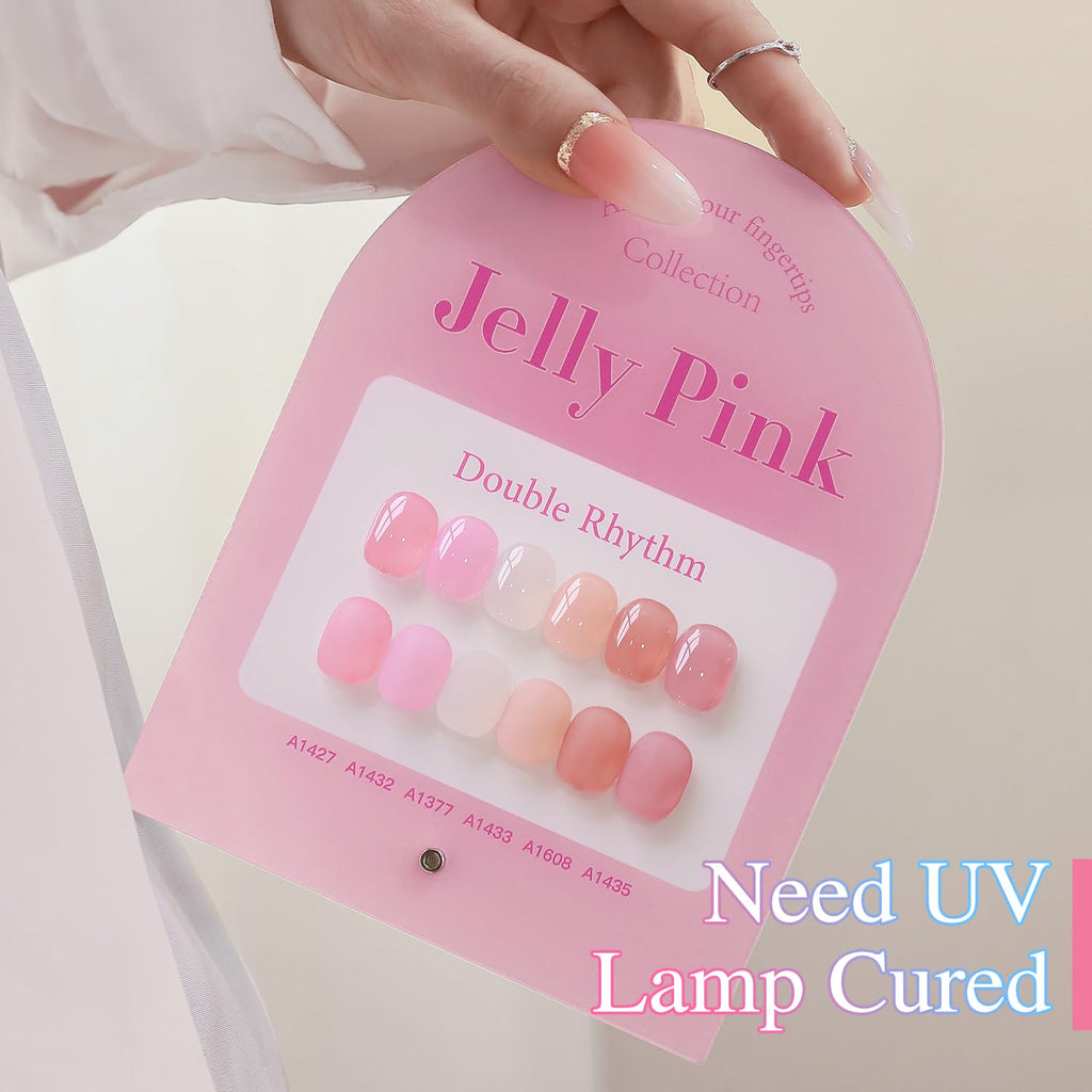 Double Rhythm 6 Pcs 15ml Gel Polish Set Jelly Milky White Nude Pink Rose T6-23