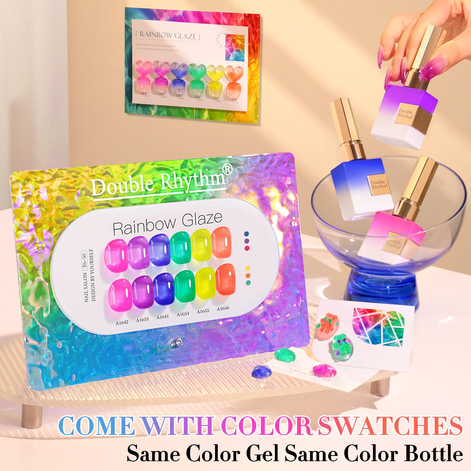 Double Rhythm 6 Pcs 15ml Gel Polish Set – Same Color, Soak Off Jelly Neon Kit