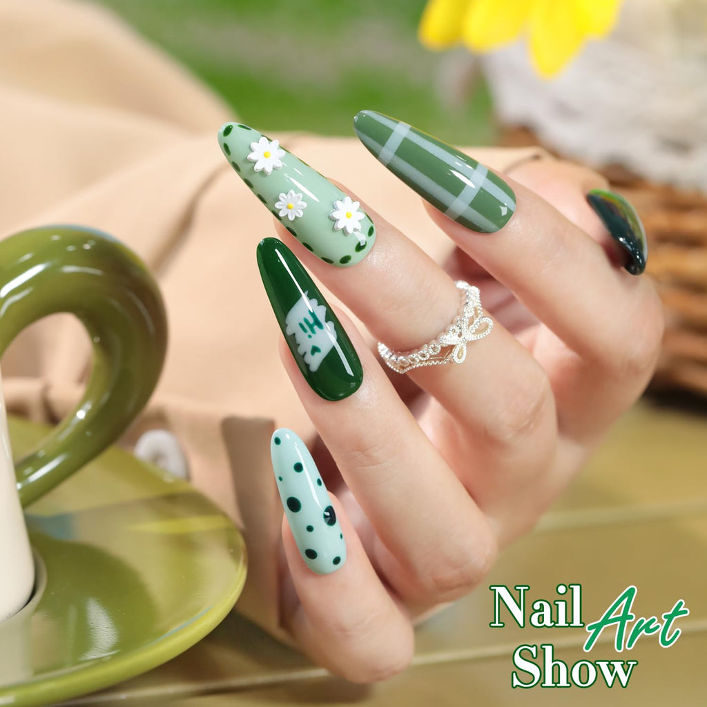 Double Rhythm 6-Pcs 15ml Gel Polish Set – Dark Mint Frost | Soak-Off Nail Kit