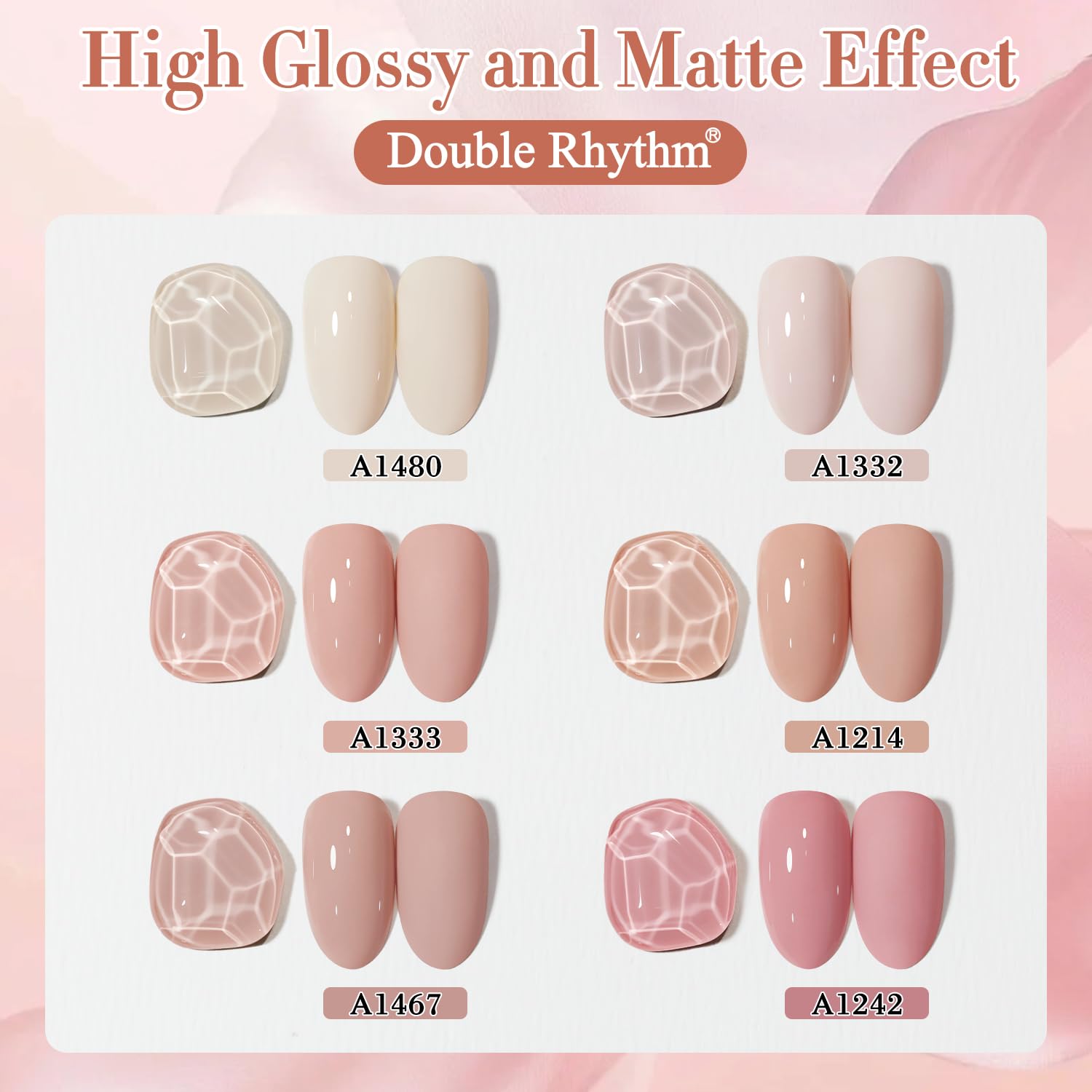 Double Rhythm 6 Pcs 15ml Gel Polish Set – Same Color, Same Bottle, Soak-Off