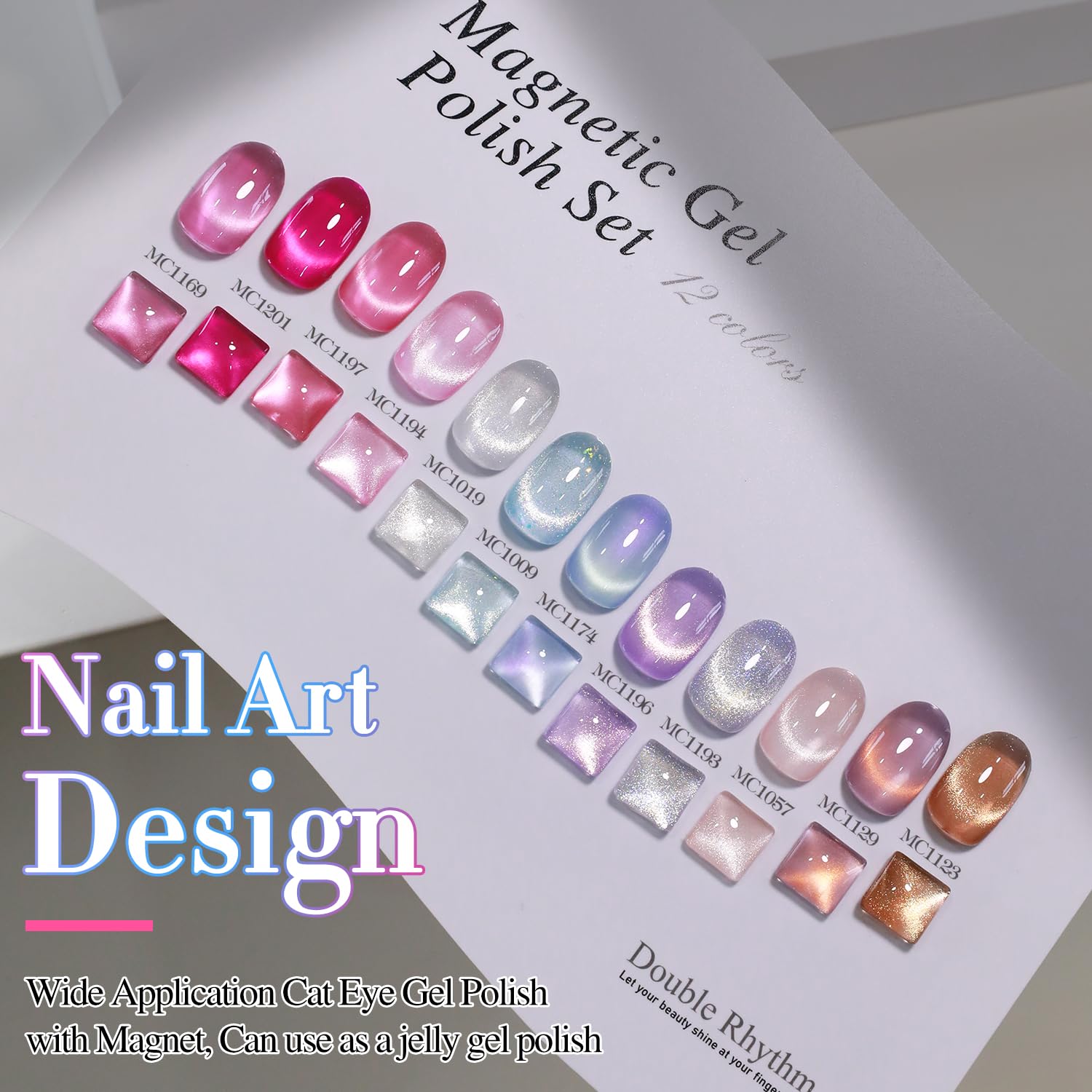 Double Rhythm 28Pcs Cat Eye Gel Nail Polish Set — 0.5oz Magnetic, Soak-Off Kit for Home Manicure