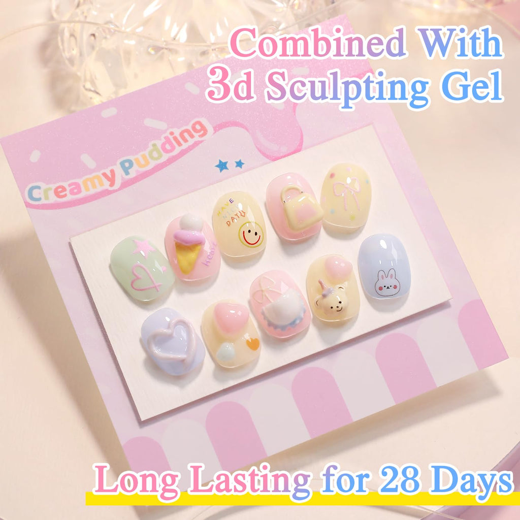 Double Rhythm 6 Pcs 15ml Gel Polish Set – Soak-Off Kit (Blue, Purple, Nude, Pink, Yellow, Beige)