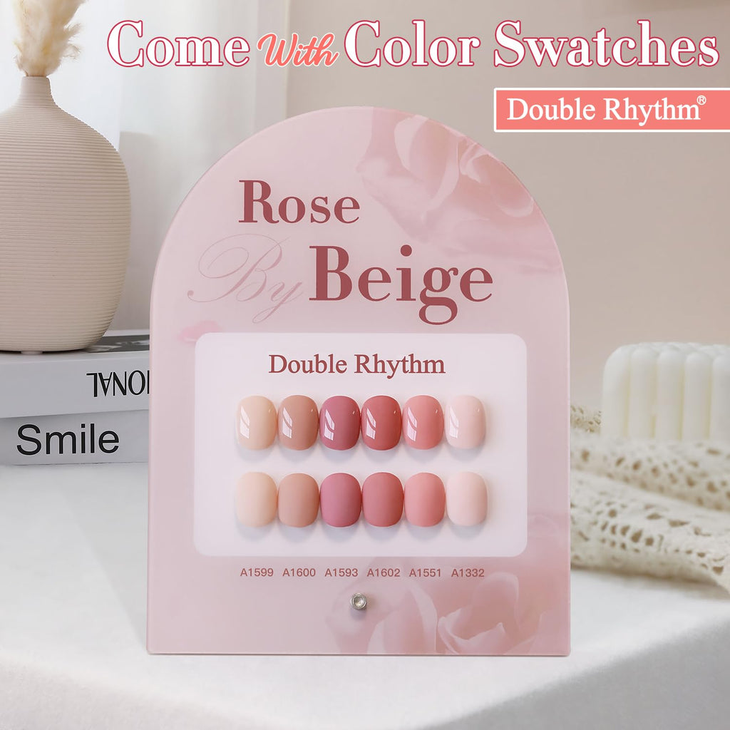 Double Rhythm 6 Pcs 15ml Gel Polish Set – Rose Beige Nude Cream