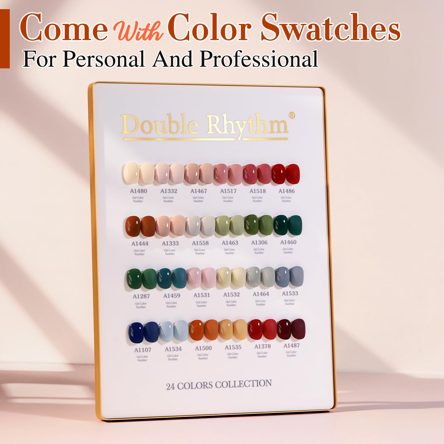 Double Rhythm 28Pcs Gel Nail Polish Set – Burgundy & Green Collection, Soak-Off Gel Polish Kit for At-Home Manicures