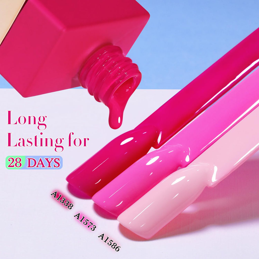 Double Rhythm 6 Pcs 15ml Gel Polish Set – Neon Pink & Purple (T6-13) Soak-Off Kit