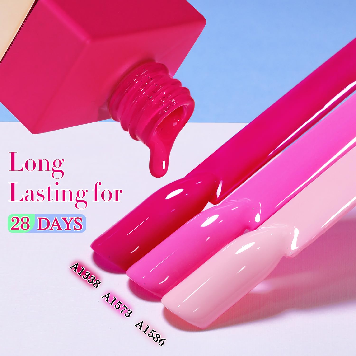 Double Rhythm 6 Pcs 15ml Gel Polish Set – Neon Pink & Purple (T6-13) Soak-Off Kit