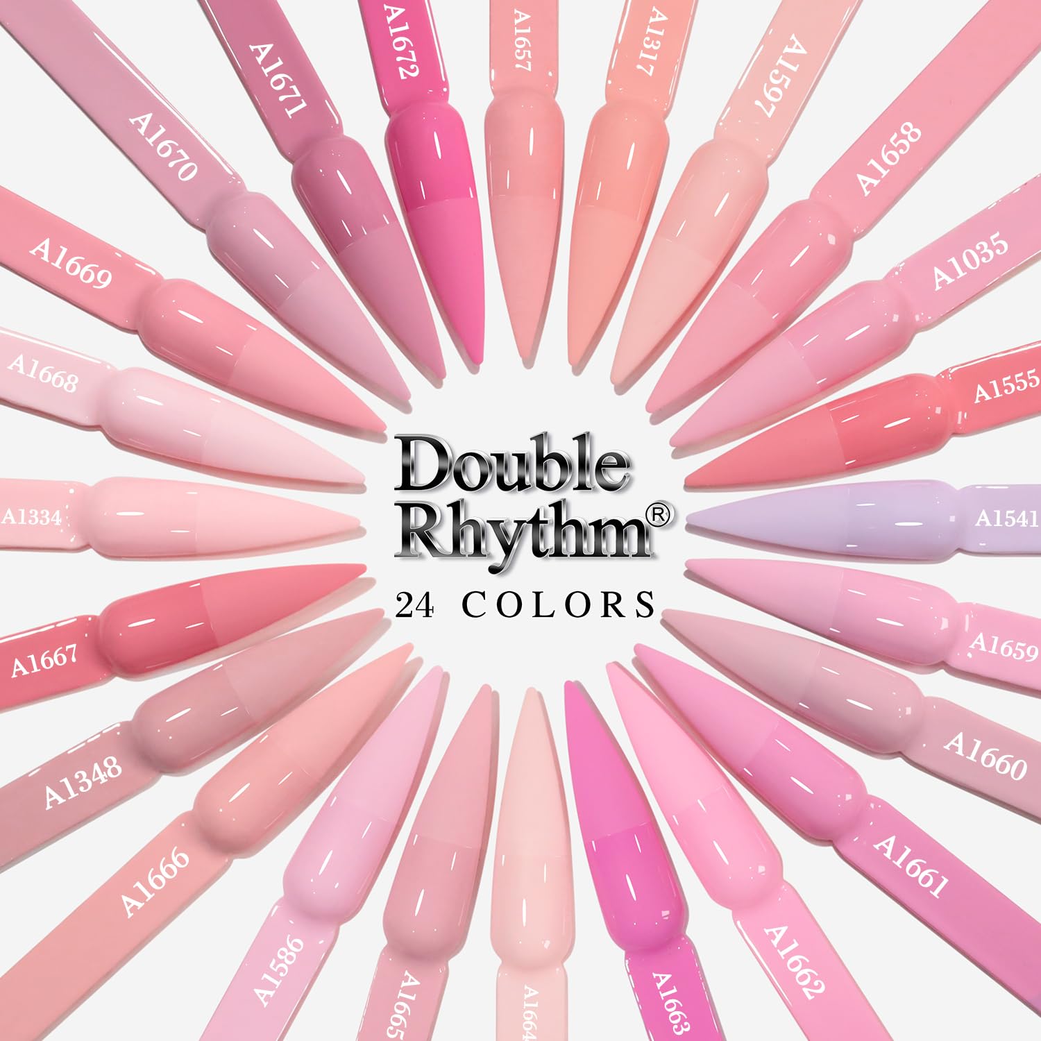 Double Rhythm 28Pcs Gel Nail Polish Set – Neutral Nude Collection T24-12 (0.5oz)