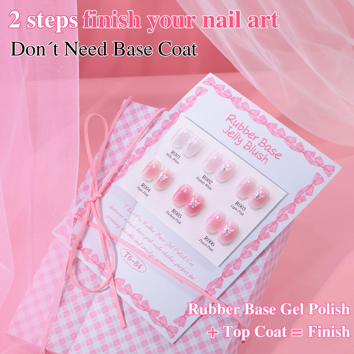 Double Rhythm 6 Pcs 15ml Gel Polish Set – Milky Nude Pink T6-84