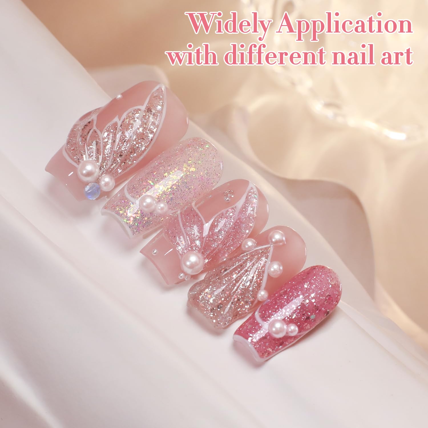 Double Rhythm 0.5 oz Glitter Gel Polish Set – 6 Colors with Display Board, 15 ml Full Size Kit