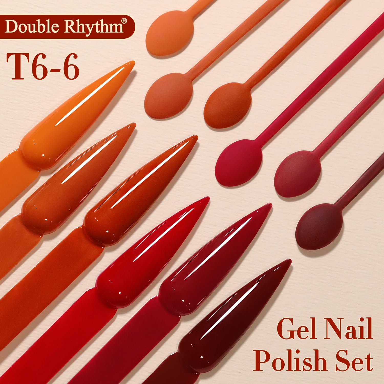 Double Rhythm 6 Pcs Gel Polish Set – 15ml Soak Off Kit for DIY Manicures