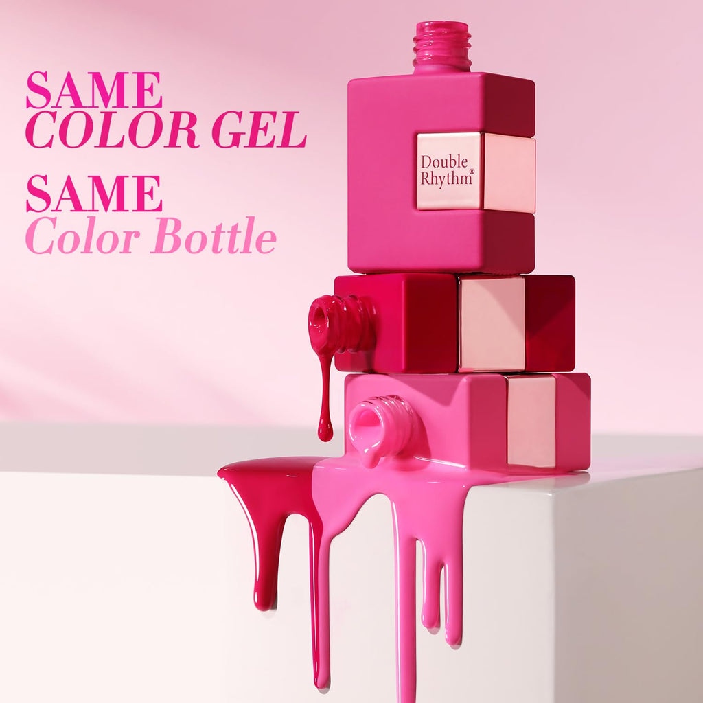 Double Rhythm 6-Pcs 15ml Gel Polish Set: Neon Pink, Purple, Burgundy, Red