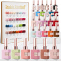 Double Rhythm 28Pcs Gel Nail Polish Set – White Pink Collection (0.5oz)