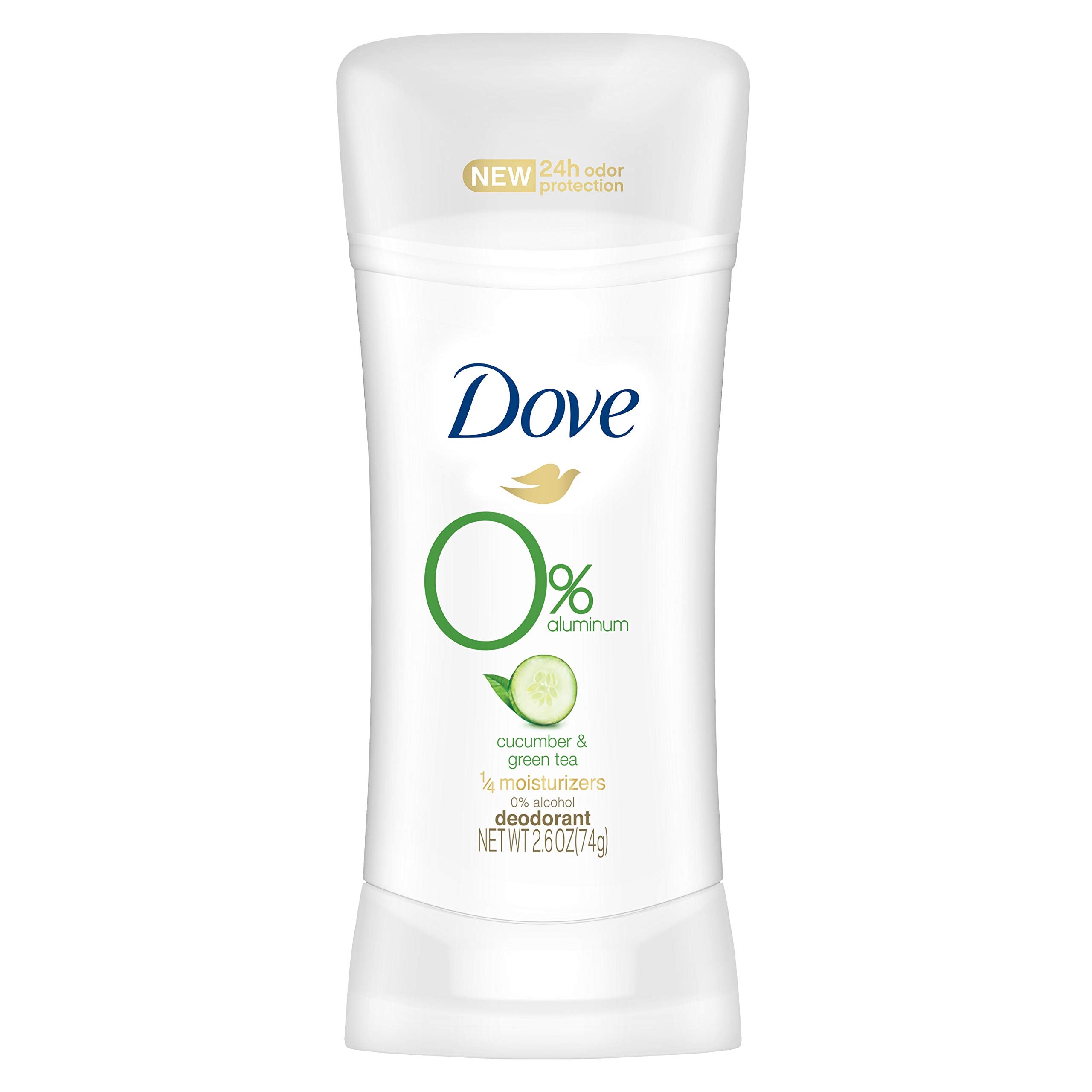 Dove 0% Aluminum Deodorant for Women – Cucumber & Green Tea, 24-Hour Odor Protection, 2.6 oz (Pack of 3)