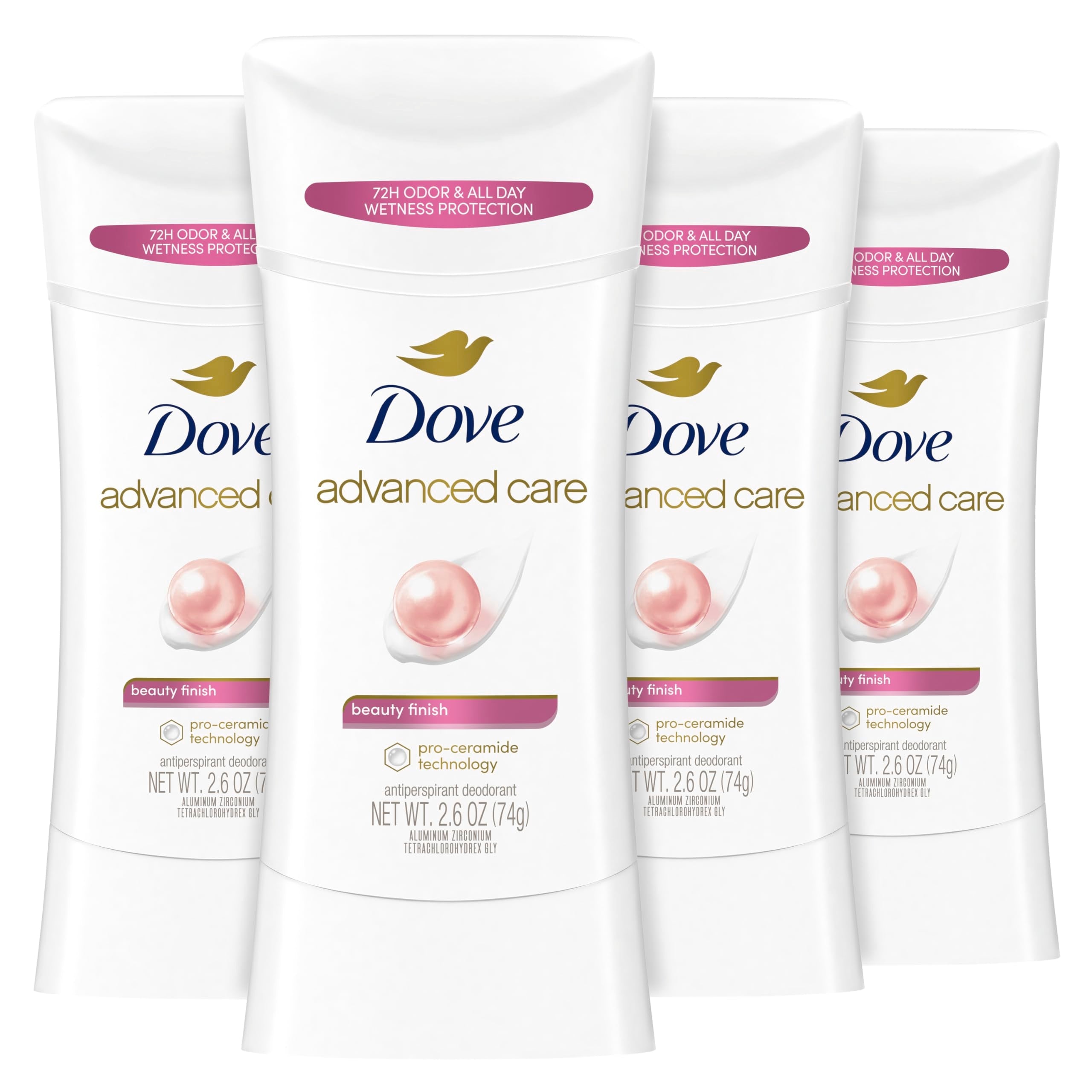 Dove Advanced Care Beauty Finish Antiperspirant Deodorant Stick – 4×2.6 oz