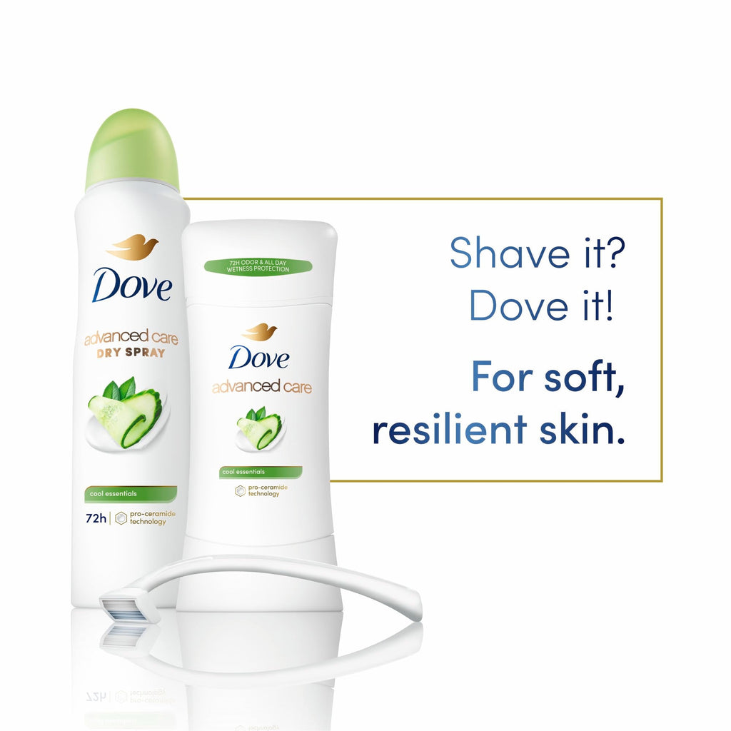 Dove Advanced Care Cool Essentials Antiperspirant Stick – Pro Ceramide, 72h Odor & Sweat Protection, 4 x 2.6 oz