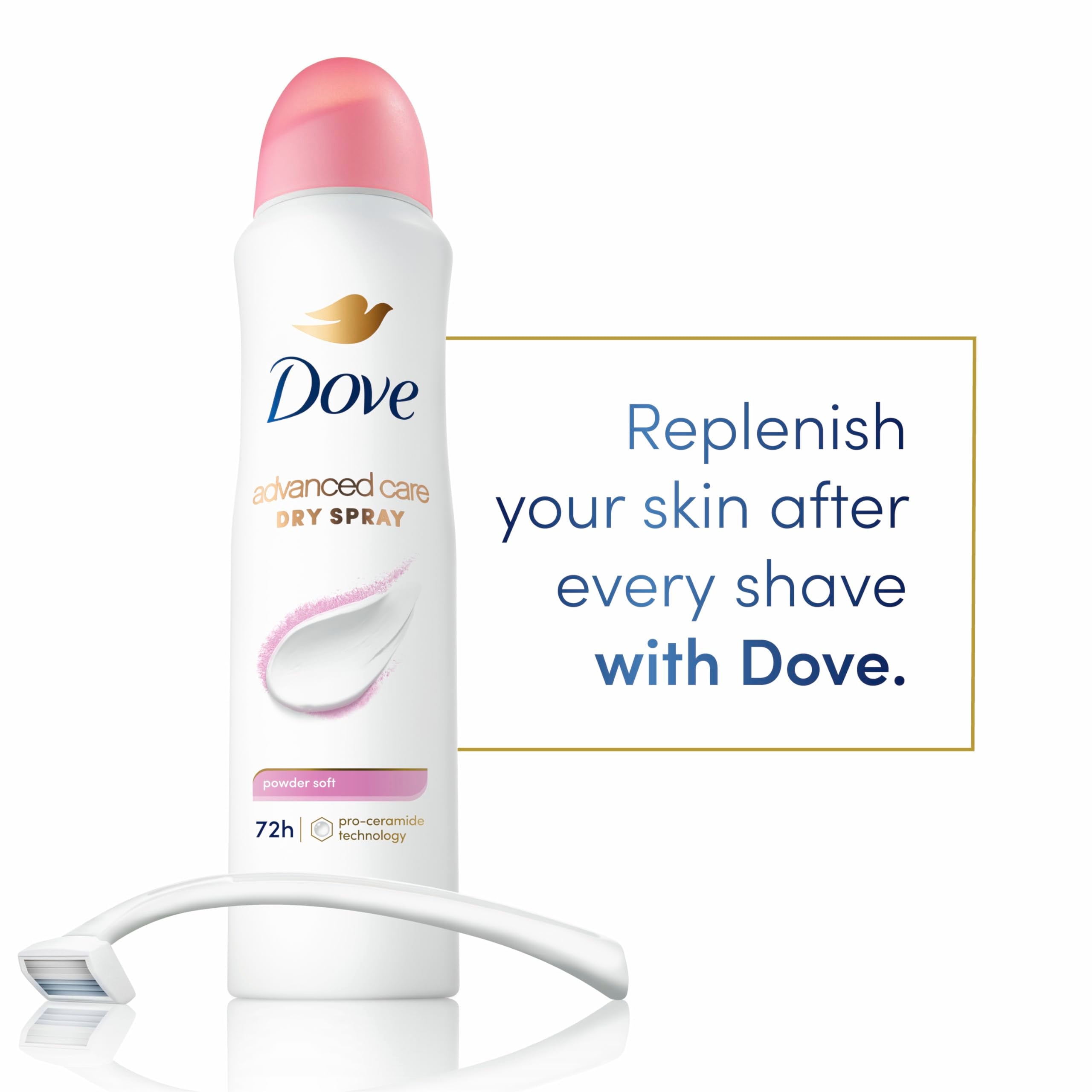 Dove Advanced Care Powder Soft Antiperspirant Deodorant Spray — 72-Hour Protection with Pro Ceramide Technology (3 Count)