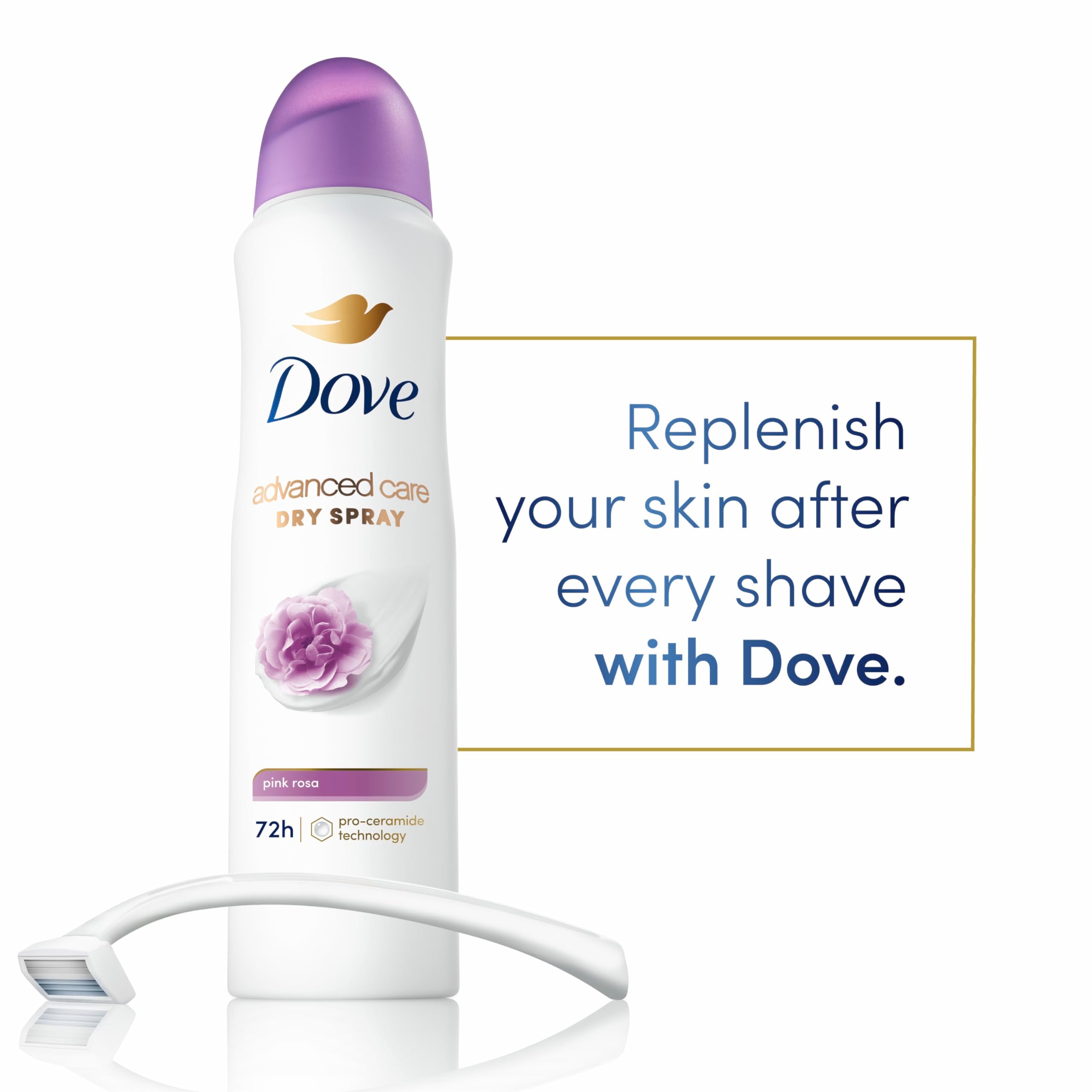 Dove Advanced Care Pink Rosa Antiperspirant Deodorant Spray – 3 Count, 72 Hr Protection, 3.8 oz