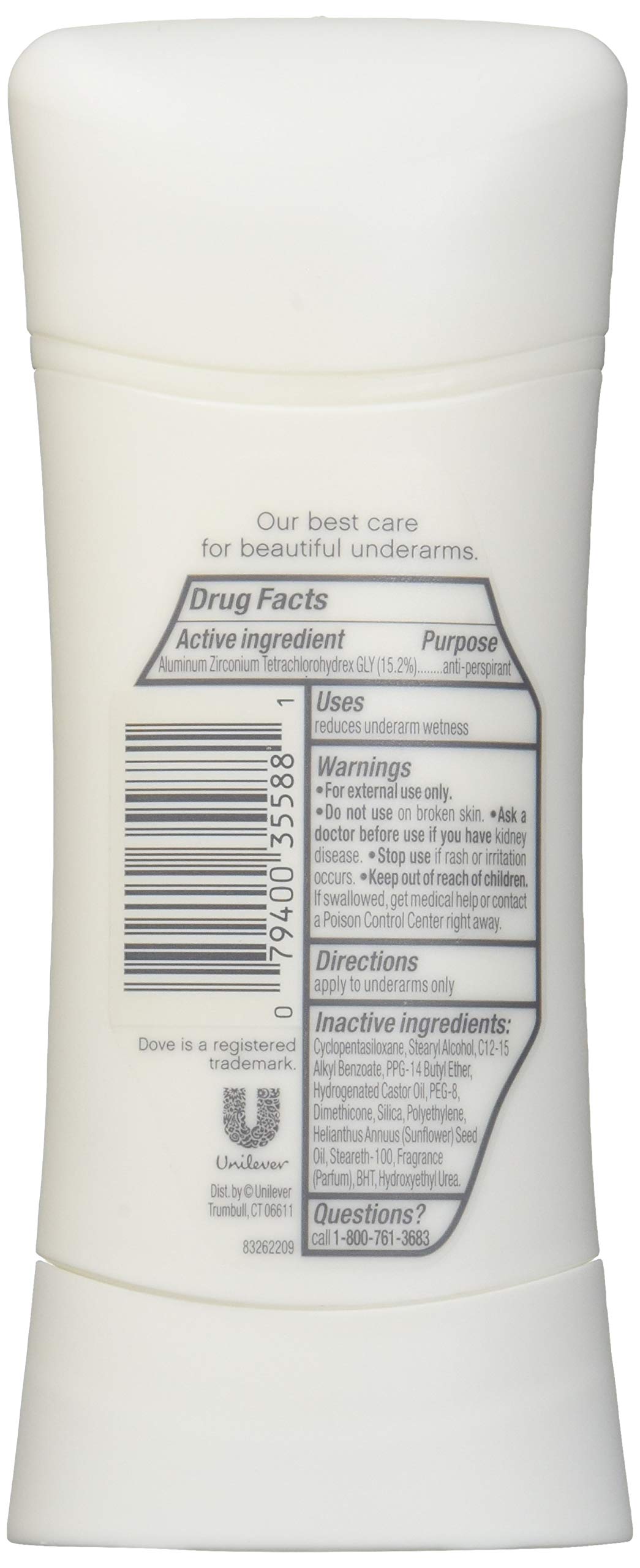 Dove Advanced Care Sensitive Skin Antiperspirant Deodorant – 2.6 oz, 12 count