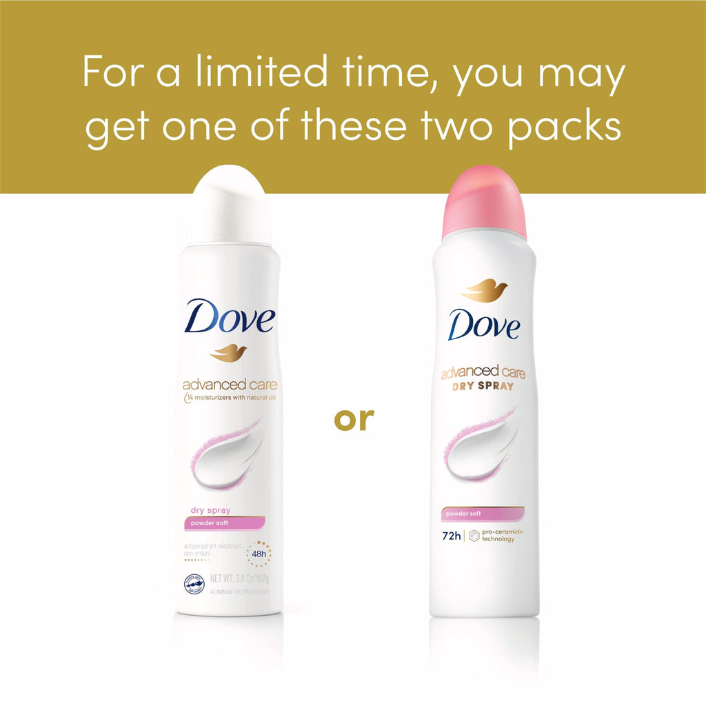 Dove Advanced Care Powder Soft Antiperspirant Deodorant Spray — 72-Hour Protection with Pro Ceramide Technology (3 Count)
