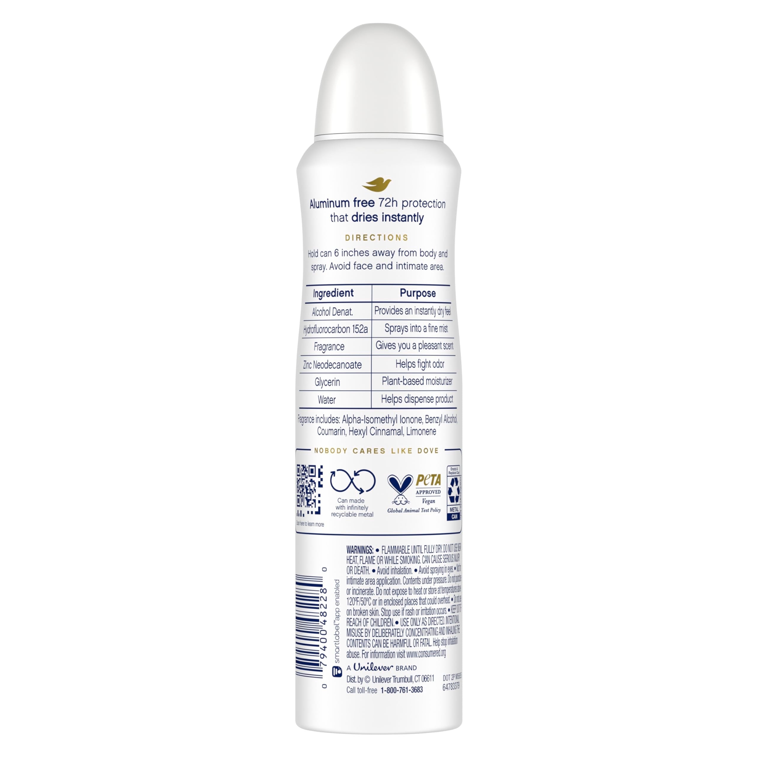 Dove Aluminum Free Deodorant Spray for Women – Cucumber & Green Tea, 3 Count, 4 oz