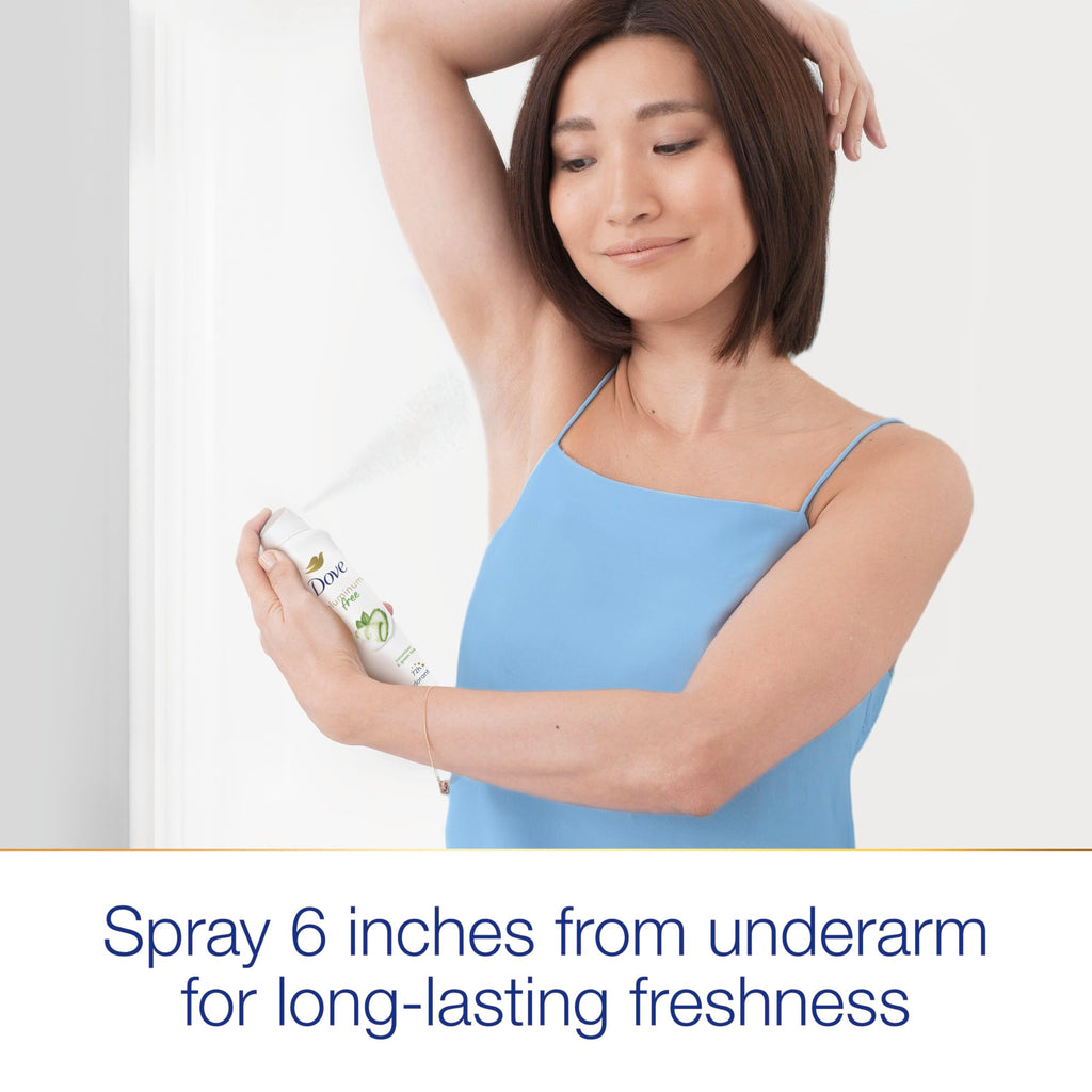 Dove Aluminum Free Deodorant Spray for Women – Cucumber & Green Tea, 3 Count, 4 oz