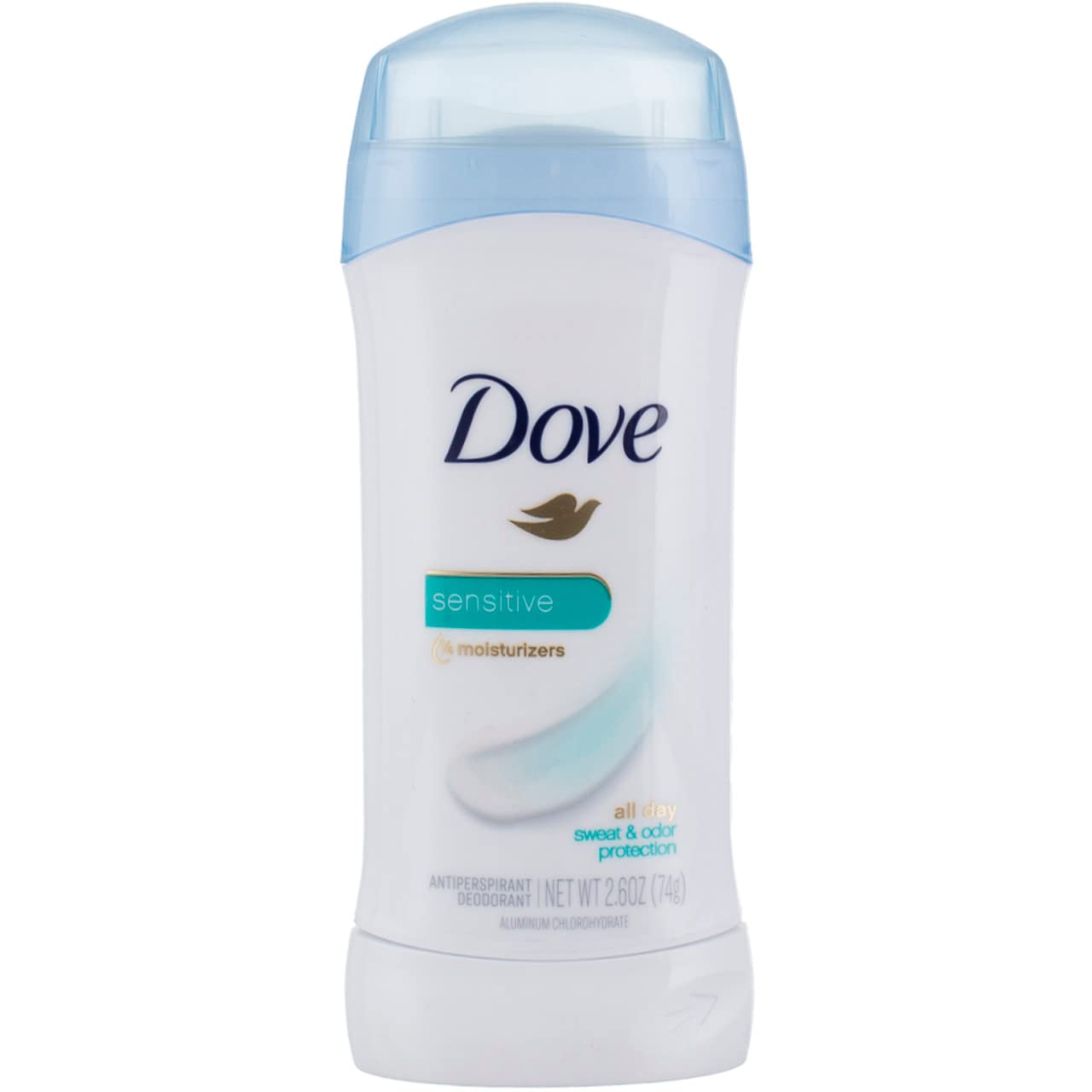 Dove Anti-Perspirant Deodorant for Sensitive Skin – Unscented, Alcohol-Free, 2.6 oz Stick (Pack of 12)