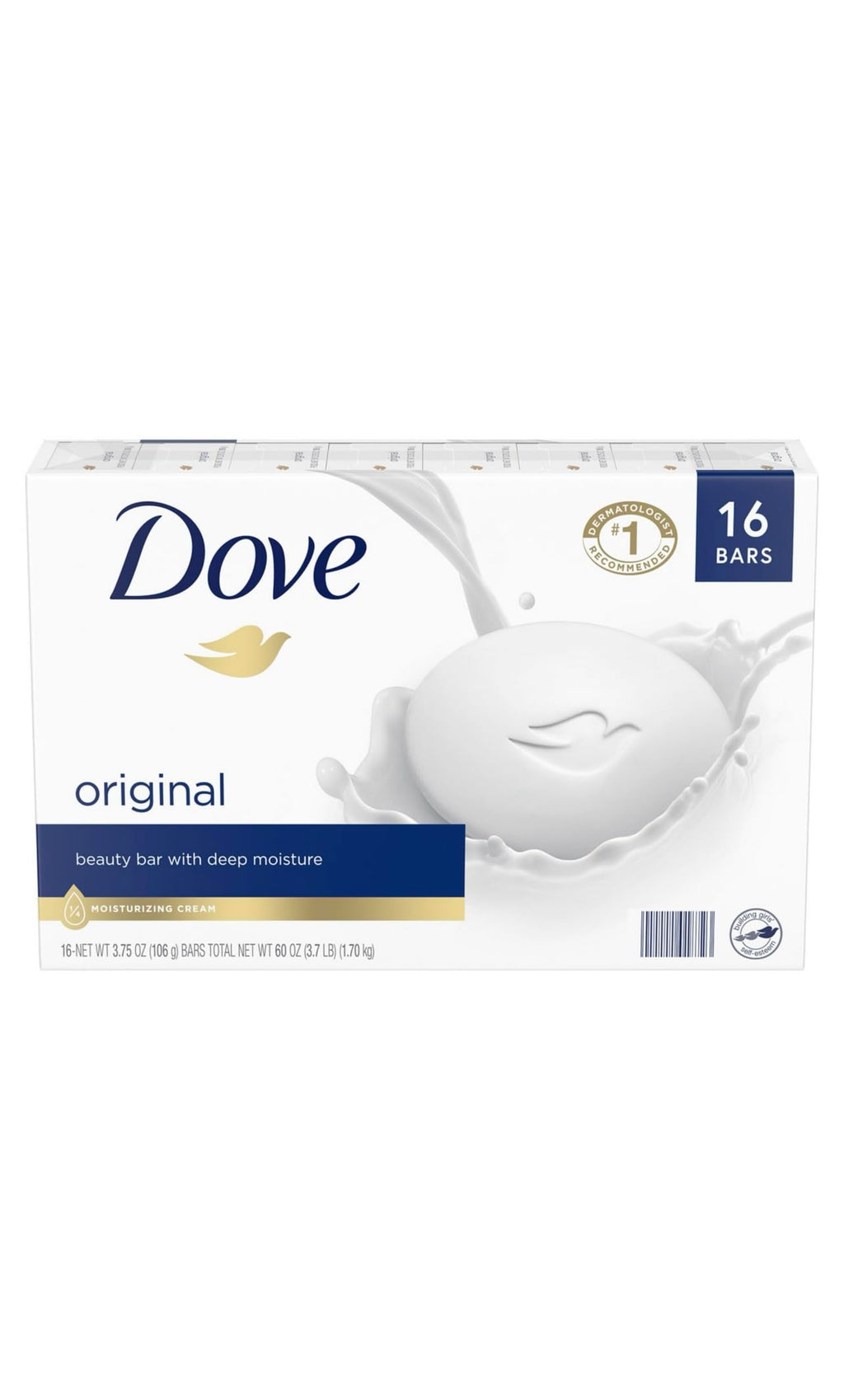 Dove Bar Soap Moisturizing – 16 Bars, 4 oz | Deep Moisture for Everyday Skin