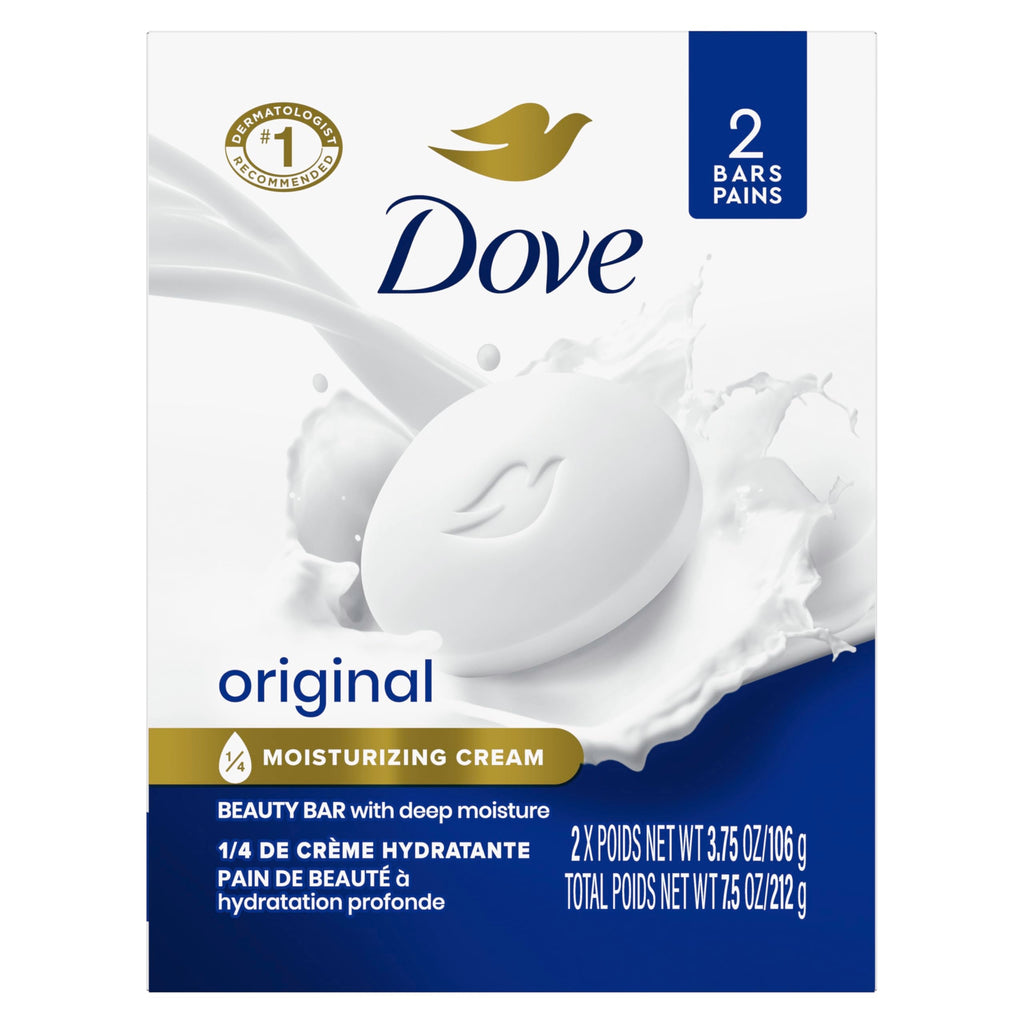 Dove Beauty Bar Original – Pack of 24 with 1/4 Moisturizing Cream for Soft Skin