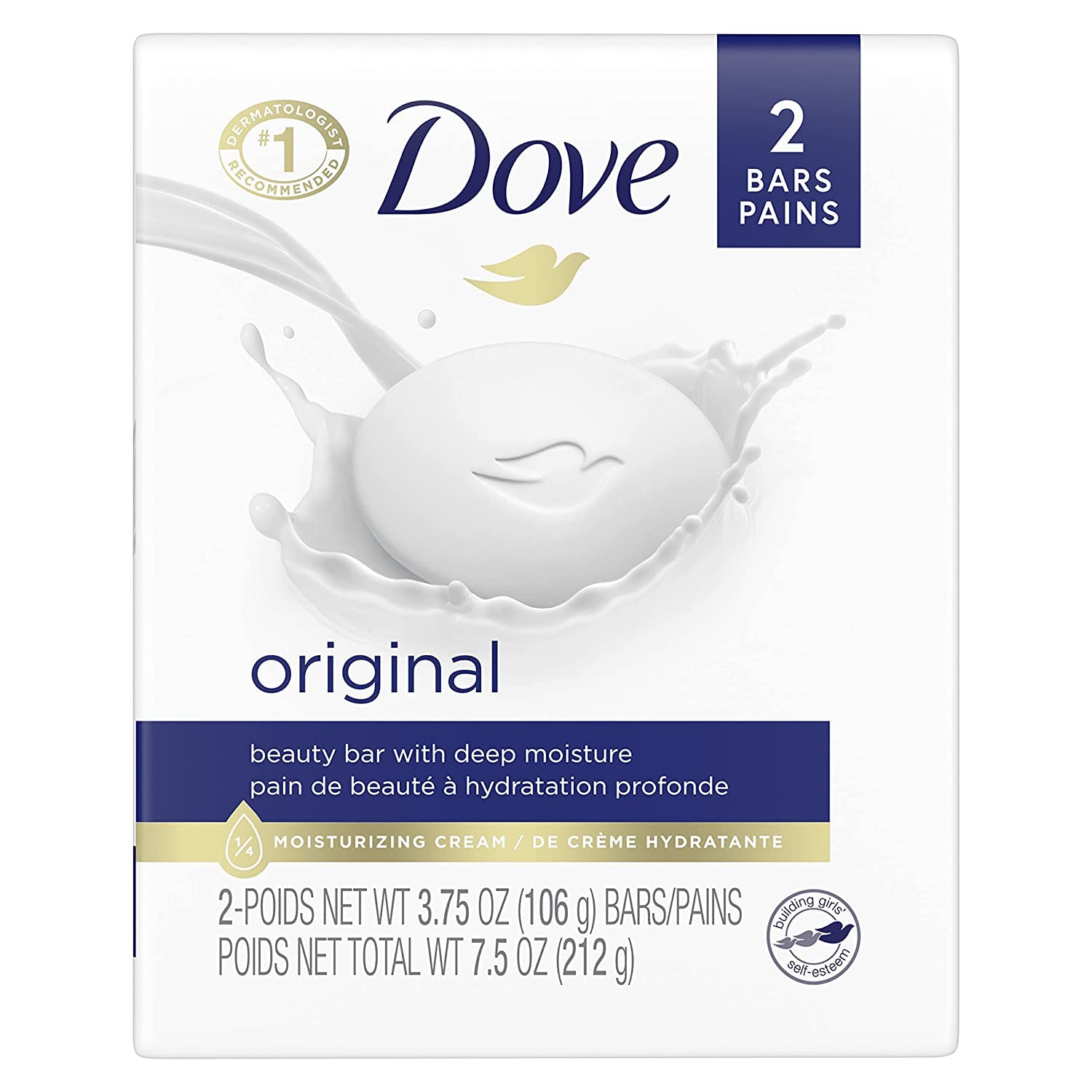 Dove Beauty Bar White 4 oz – 2 Bars (Pack of 5) | Gentle Daily Cleanse