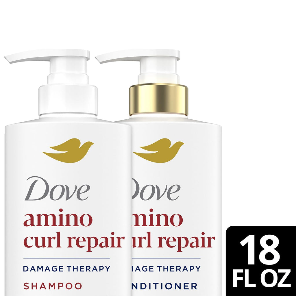 Dove Amino Curl Repair Shampoo & Conditioner Set – Curl Definition (18 oz each)