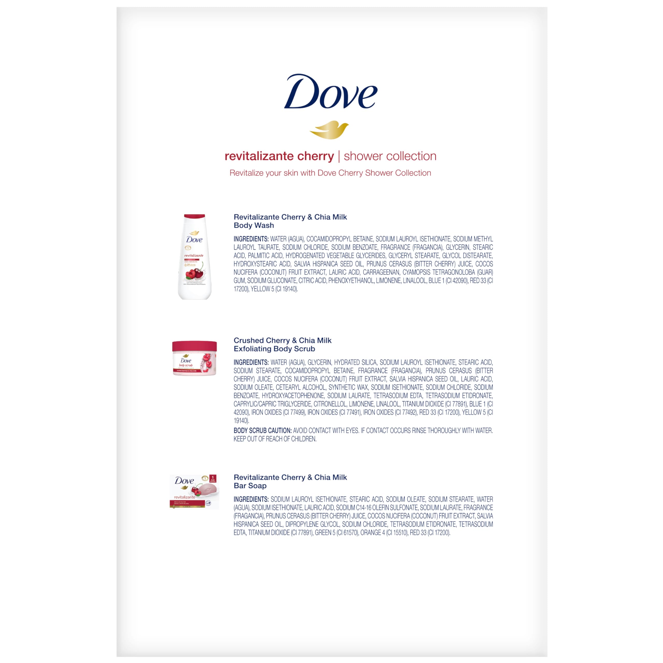 Dove Revitalizing Cherry Collection Gift Set | Body Wash, Exfoliating Polish & Bar Soap