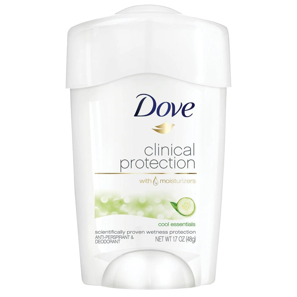 Dove Clinical Protection Anti-Perspirant Deodorant Solid, Cool Essentials, 1.7 oz – Pack of 6