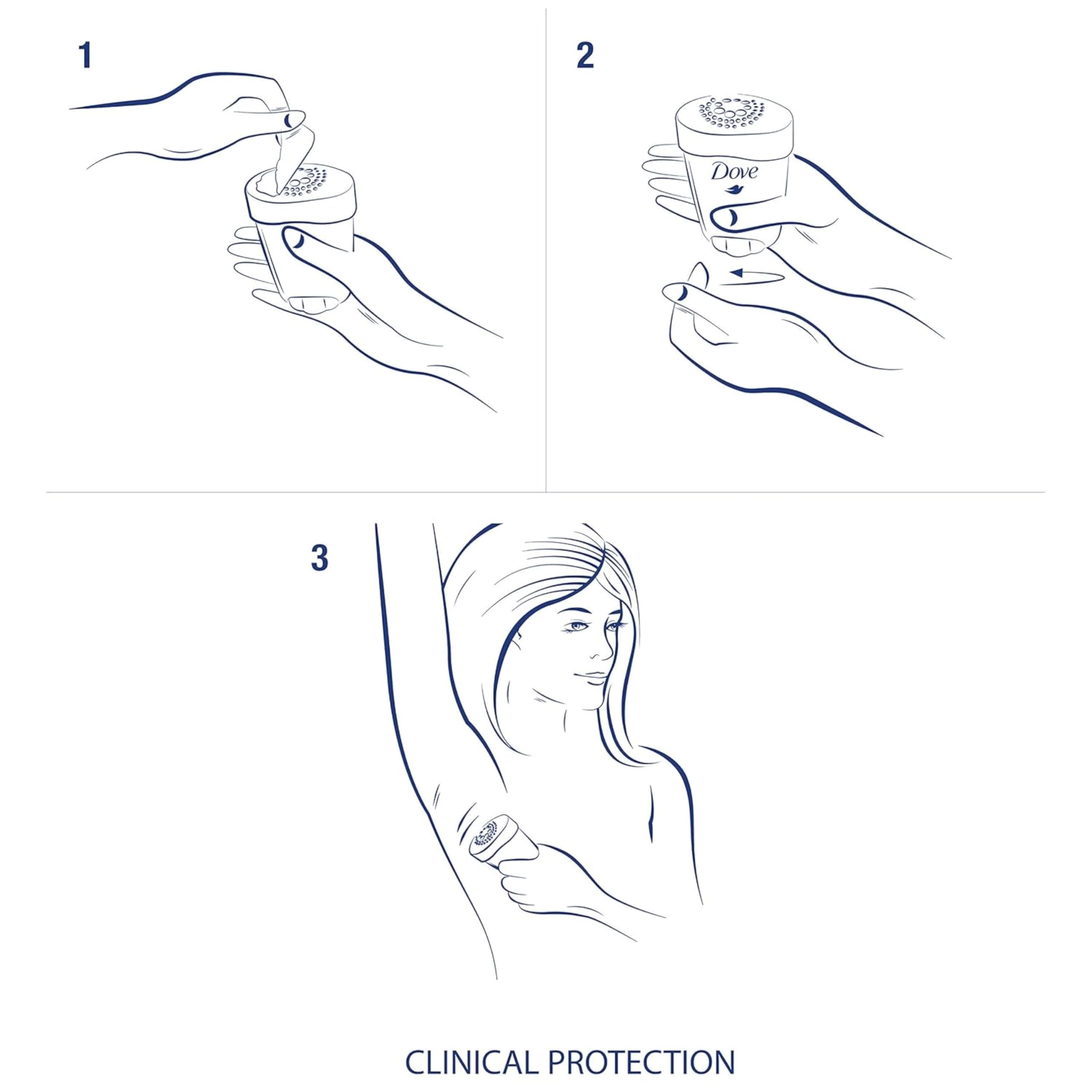 Dove Clinical Protection Anti-Perspirant Deodorant Solid, Cool Essentials, 1.7 oz – Pack of 6
