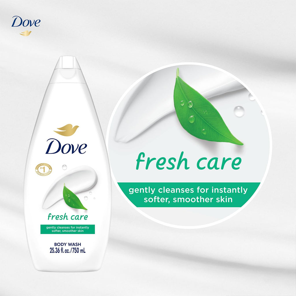Dove Fresh Care Body Wash 4-Pack – Soothing Moisturizing Cleanser (25.36 oz ea)