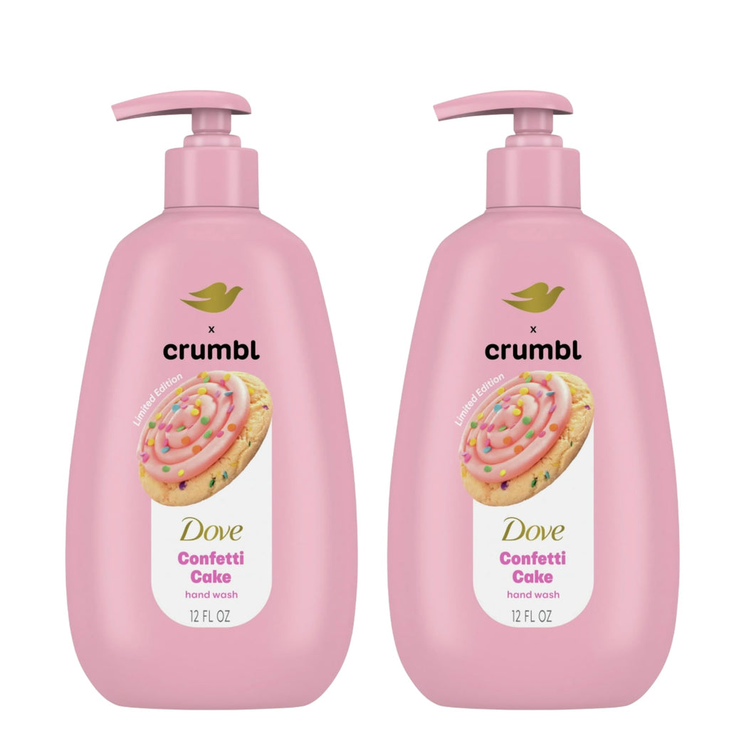 Dove X Crumbl Confetti Cake Moisturizing Hand Wash | 2-Pack, 12 oz with Pump | Limited Edition